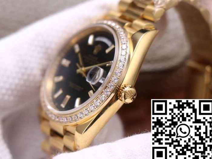 M228348RBR-0001 Factory EW Dial Day-Date Gold Black Rolex Yellow 0420